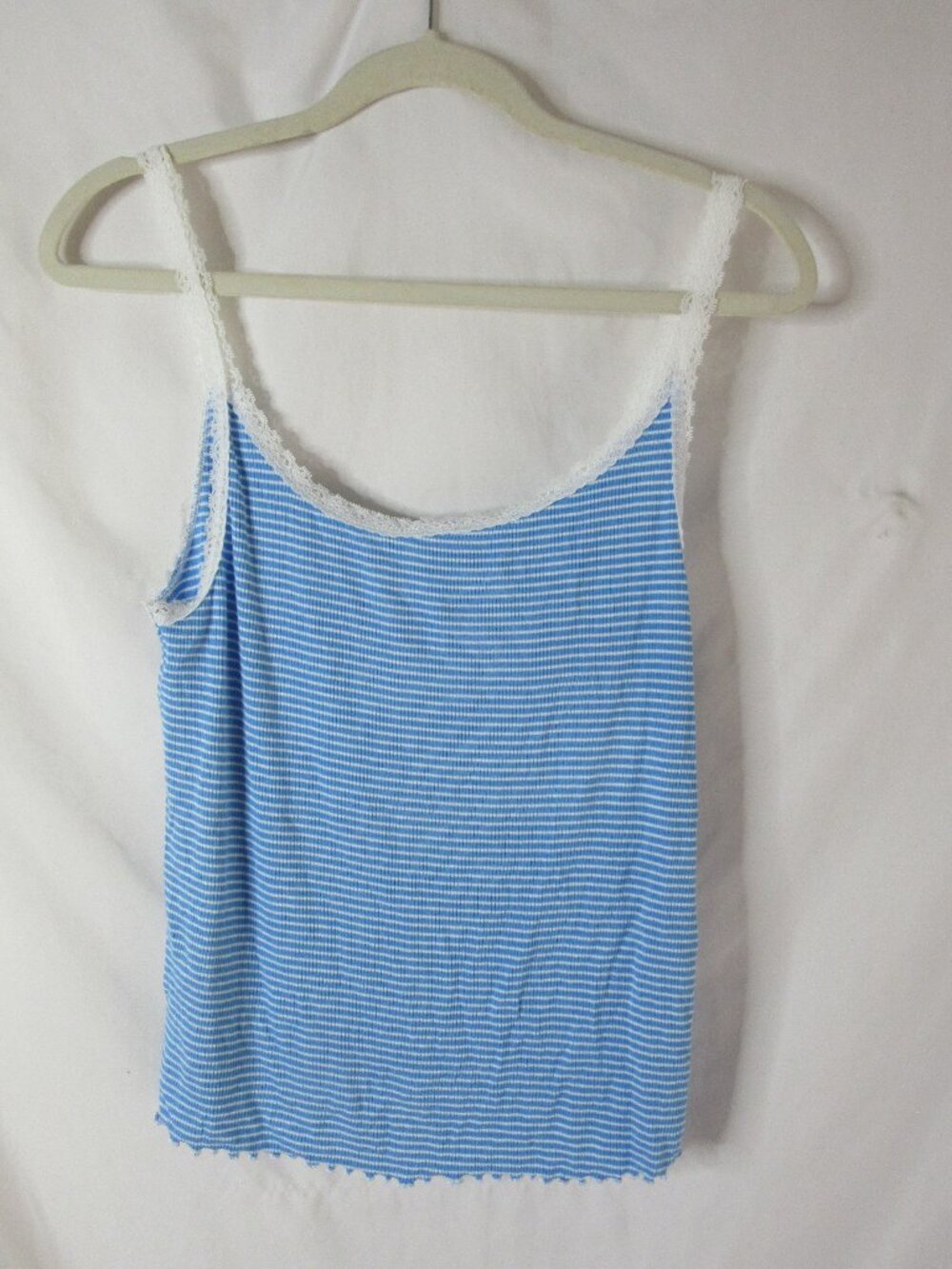 Colsie Knit Pajama Cami Tank Top Blue White Size Loungewear Tank Medium NWT